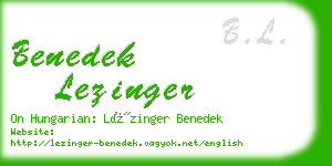 benedek lezinger business card